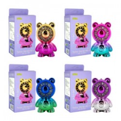 Mini ventilador recargable con forma de oso bicolor, 7x11cm + cable de carga usb-tipo c, variedad de colores / zxq02124