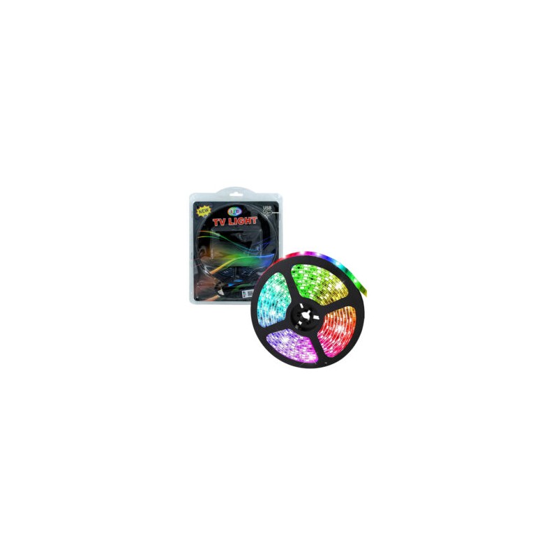Tira led multicolor rgb de 5 metros con alimentación usb / tv light / ly-283