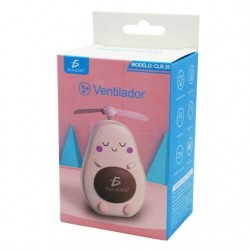 Mini ventilador con lámpara y espejo recargable de aguacatito