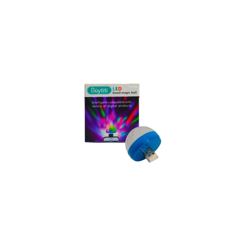 Mini lámpara transparente usb buytiti con luz led colores 4w / azmq001