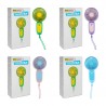 Mini ventilador de mano recargable, 15cm + cable de carga usb-plug, variedad de colores / handheld fan / yy0341