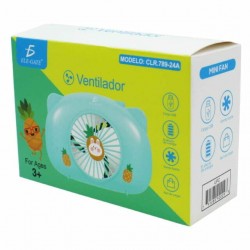 Mini ventilador de puerquito con estampado de frutas clr.789-24a