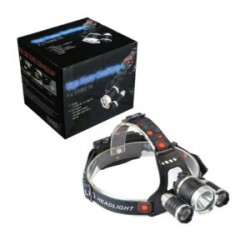 Lámpara recargable tipo minero, con tres leds y cargador de baterías / dt-808-16 / led headlight