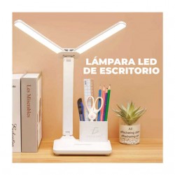Lámpara led de escritorio con doble cabeza en 3 modos de color y diferentes intensidades / av.sz.led.106