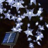 Guirnalda solar de exterior con 20 luces led con diseño de estrellas, 3m para jardín / led.51.estrella