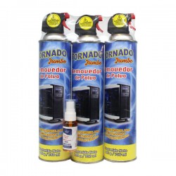 Paquete con 3 removedores tornado jumbo de polvo 445g-750ml y limpiador de pantallas pequeño o toallitas humedas / 366079