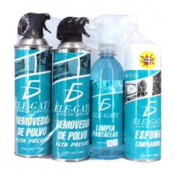 Kit 2 removedores de polvo 440ml + 1 limpia pantallas 500ml + 1 espuma limpiadora 440ml