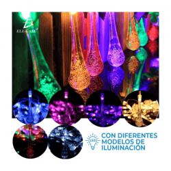 Guirnalda solar de exterior con 20 luces led de colores, 3m para jardín / led.51.flor