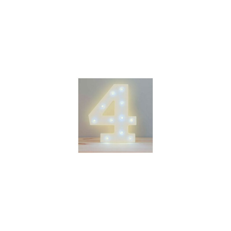 Lámpara decorativa 3D ele-gate en forma de número cuatro con luz led cálida / led.54.4