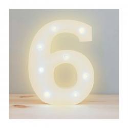 Lámpara decorativa 3D ele-gate en forma de número seis con luz led cálida / led.54.6