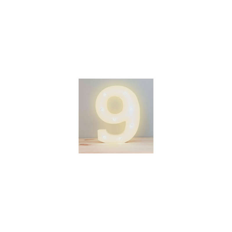 Lámpara decorativa 3D ele-gate en forma de número nueve con luz led cálida / led.54.9