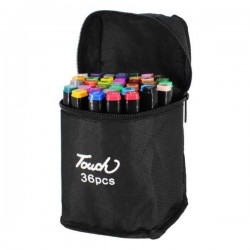 Estuche con 36 marcadores plumones touch youch youch doble punta de colores / 36pcs / ts1836 / b116