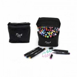 Estuche con 60 plumones marcadores doble punta de colores / c8-046-4 / touch 60pcs / b120