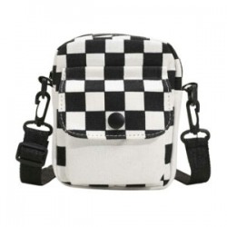 Mochila pequeña tipo mariconera de 2 compartimientos con diseño a cuadros, variedad de colores / bag114