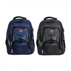 Mochila mediana lisa de 16 pulgadas con 4 compartimentos y placa lml, varieda de colores / R0X378