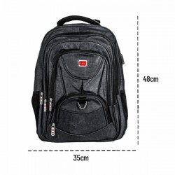 Mochila mediana lisa de 16 pulgadas con 4 compartimentos y placa lml, varieda de colores / R0X378