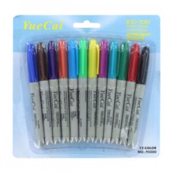 Blíster 12 marcadores plumones permanentes yue cai de colores / 95000 / st37526 / 9500-2