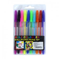 Paquete con 10 plumas de colores 1.0mm, variedad de colores / st37325 / j007 / aa-1083