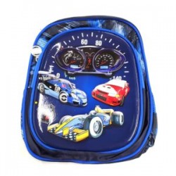 Mochila pequeña de 2 compartimentos con diseño tipo relieve 3d de vehículos carros, variedad de colores / number 1 / X025