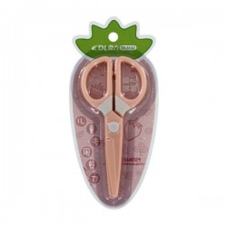 1pza Tijeras de plástico circulo blanco, variedad de colores dl3130