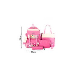 Mochila grande sin diseño + bolsa bicolor de mano, colorea y estuche con accesorios, variedad de colores / fashion / 9435