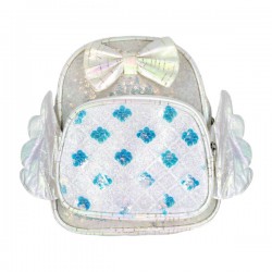 Mochila infantil tornasol con 2 compartimientos, moño, alas y lentejuelas, variedad de colores / a-3068