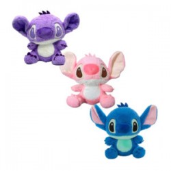 Peluche mediano afelpado en forma de stitch o angel, 24cm, variedad de colores / 2564