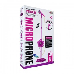 Micrófono mp3 de juguete con baje ajustable hasta 106cm y luz / ht88327