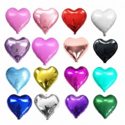 1pza Globo metálico liso en forma de corazón 18 pulgadas, variedad de colores / bt-qq-67 / bt-qq-42r