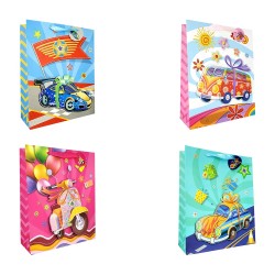 1pza Bolsa de regalo mediana 26x10x32cm, variedad de diseños / sh802 / 712214 / 855010