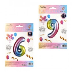 1pza Globo metálico yongli de 32 pulgadas en forma de número, variedad de colores y formas / fiestas foil balloons / li-02