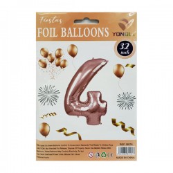 1pza Globo metálico yongli de 32 pulgadas en forma de número, variedad de colores y formas / fiestas foil balloons / li-02