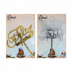 Cake topper de acrilico feliz cumpleaños hw-248