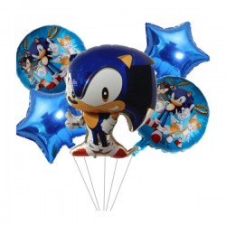 Set 5 globos metálicos con diseño de sonic / zhsq-27 / li-11