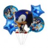 Set 5 globos metálicos con diseño de sonic / zhsq-27 / li-11