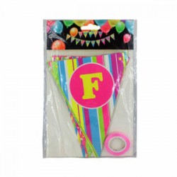 Banderin feliz cumpleaños con rayas de colores a-396