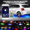 Tira de luces led para automóvil con control remoto, para iluminación exterior, 1.8m