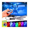 Juego de 4 tiras ele-gate con 9 leds de luz rgb y entrada tipo plug de encededor coche carro / led.qcrgb.001