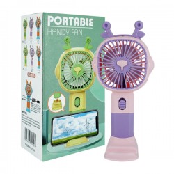 Mini ventilador de mano recargable con diseño de animalito, 16cm + cable de carga usb-plug, variedad de colores y modelos / hand
