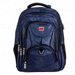 Mochila lisa lml de 19 pulgadas con 6 compartimentos y puerto usb con auxiliar, varieda de colores / R0X64