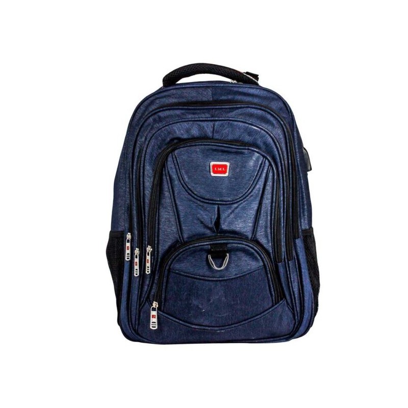 Mochila lisa lml de 19 pulgadas con 6 compartimentos y puerto usb con auxiliar, varieda de colores / R0X64