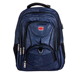 Mochila lisa lml de 19 pulgadas con 6 compartimentos y puerto usb con auxiliar, varieda de colores / R0X64