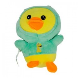 Peluche afelpado pequeño 23cm de pato con sueter y ventosa para colgar, variedad de colores / mr-530067