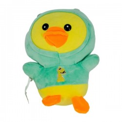 Peluche afelpado pequeño 23cm de pato con sueter y ventosa para colgar, variedad de colores / mr-530067