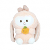 Peluche afelpado de conejo con zanahoria y moño de lentejuela / mt662