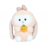 Peluche afelpado de conejo con zanahoria y moño de lentejuela / mt662