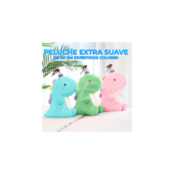 1pza Peluche suave en forma de dinosaurio cumpleañero, variedad de colores 40cm / jug.bz17.40cm