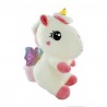Peluche afelpado en forma de unicornio con alas y arcoíris bordado 23cm / d034