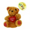 1pza Oso mediano de peluche con corazón y frase i love you 13cm, variedad de colores / tp10823