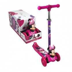 Scooter patín del diablo infantil ajustable, 3 ruedas con luces y figura 3d con diseño de minnie mouse / 3w scooter 3d / 10788